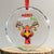Funny Xmas Thanksgiving Crystal Glass Ornament Merry Thanksmas Turkey Reindeer Antler Baubles TS11 Transparent Glass 3'' Circle Print Your Wear