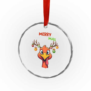 Funny Xmas Thanksgiving Crystal Glass Ornament Merry Thanksmas Turkey Reindeer Antler Baubles TS11 Print Your Wear