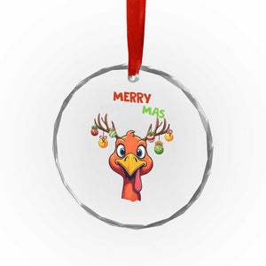Funny Xmas Thanksgiving Crystal Glass Ornament Merry Thanksmas Turkey Reindeer Antler Baubles TS11 Print Your Wear