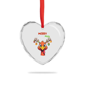 Funny Xmas Thanksgiving Heart Crystal Glass Ornament Merry Thanksmas Turkey Reindeer Antler Baubles TS11 Print Your Wear