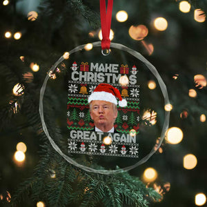 Funny Xmas Trump Crystal Glass Ornament Make Xmas Great Again Donald Kiss Pajamas TS02 Print Your Wear