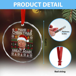 Funny Xmas Trump Crystal Glass Ornament Make Xmas Great Again Donald Kiss Pajamas TS02 Print Your Wear