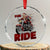 Funny Xmas Trump Crystal Glass Ornament Oh What Fun It Is To Ride Trump Motorcycle TS09 Transparent Glass 3'' Circle Print Your Wear