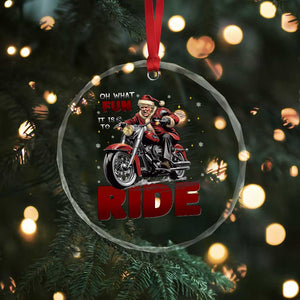 Funny Xmas Trump Crystal Glass Ornament Oh What Fun It Is To Ride Trump Motorcycle TS09 Print Your Wear