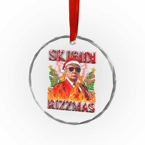 Funny Xmas Trump Crystal Glass Ornament Skibidi Rizzmas Cool Trump Rizz TS09 Print Your Wear
