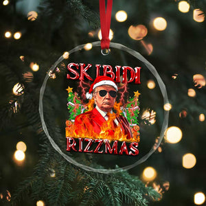 Funny Xmas Trump Crystal Glass Ornament Skibidi Rizzmas Cool Trump Rizz TS09 Print Your Wear