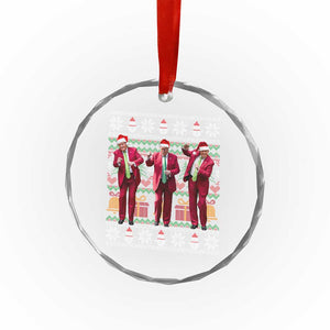 Funny Xmas Trump Dancing Crystal Glass Ornament 47th President Viral Dances Xmas Ugly Sweater TS02 Print Your Wear