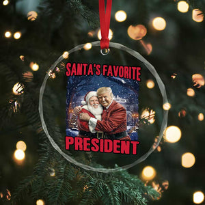Funny Xmas Trump Santa Crystal Glass Ornament Santa's Favorite President White House TS11 Print Your Wear