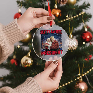 Funny Xmas Trump Santa Crystal Glass Ornament Santa's Favorite President White House TS11 Print Your Wear