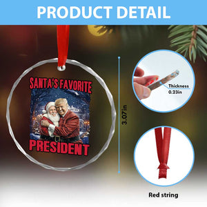 Funny Xmas Trump Santa Crystal Glass Ornament Santa's Favorite President White House TS11 Print Your Wear