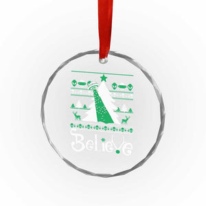 Funny Xmas UFO Believe Crystal Glass Ornament TS09 Print Your Wear