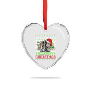 Funny Xmas Veteran Heart Crystal Glass Ornament Have Yourself A Military Christmas TS09 Print Your Wear