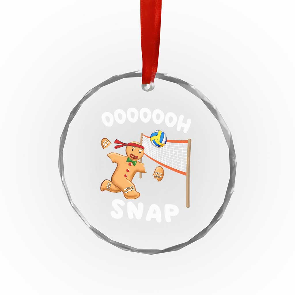 Funny Xmas Volleyball Crystal Glass Ornament Oh Snap Gingerbread Volleyball Player TS09 Print Your Wear