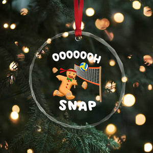 Funny Xmas Volleyball Crystal Glass Ornament Oh Snap Gingerbread Volleyball Player TS09 Print Your Wear