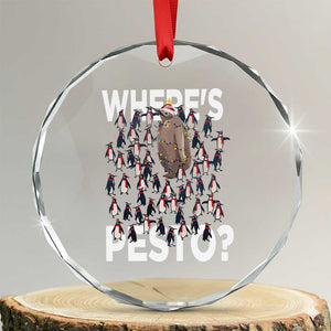 Funny Xmas Wheres Pesto Crystal Glass Ornament TS09 Transparent Glass 3'' Circle Print Your Wear