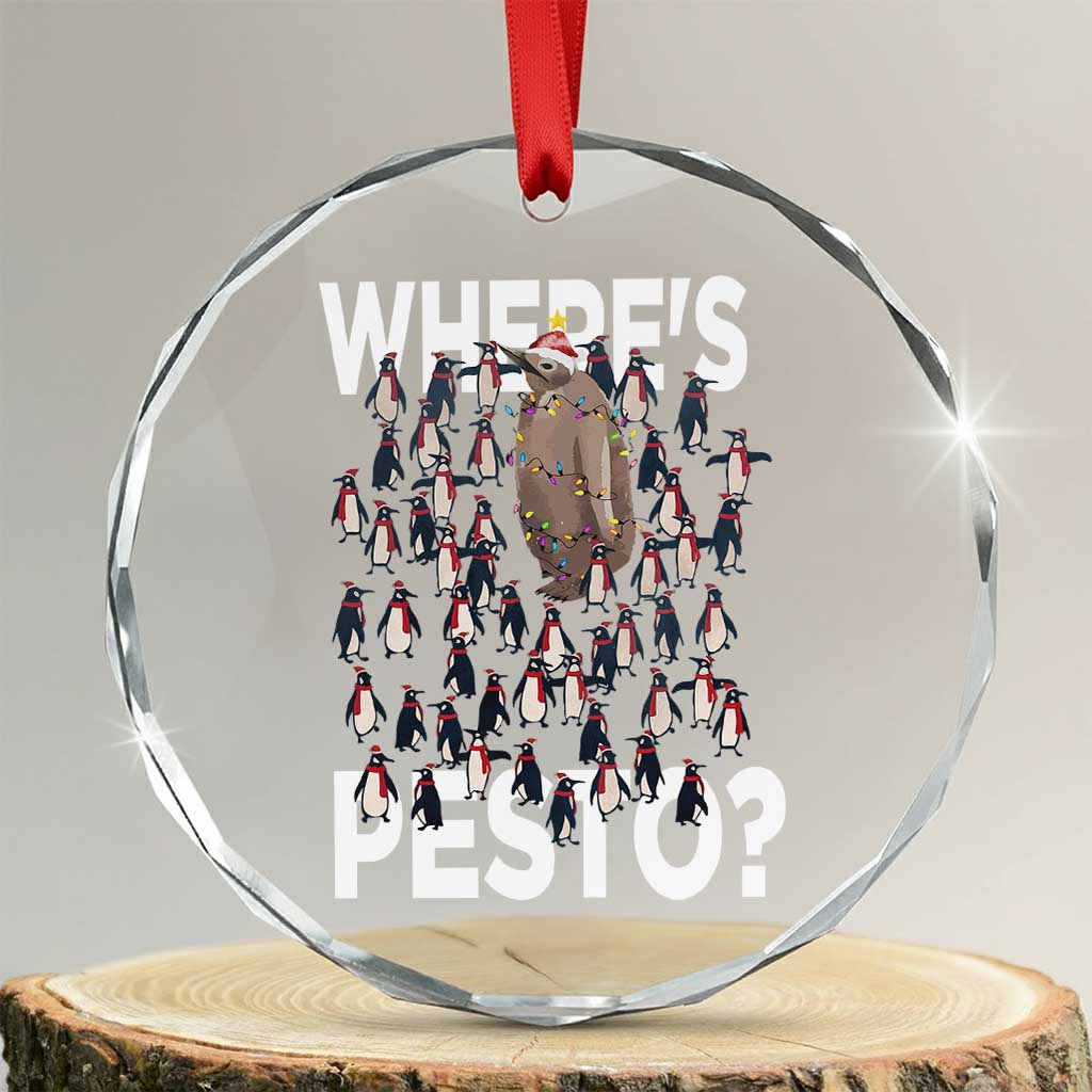 Funny Xmas Wheres Pesto Crystal Glass Ornament TS09 Transparent Glass 3'' Circle Print Your Wear