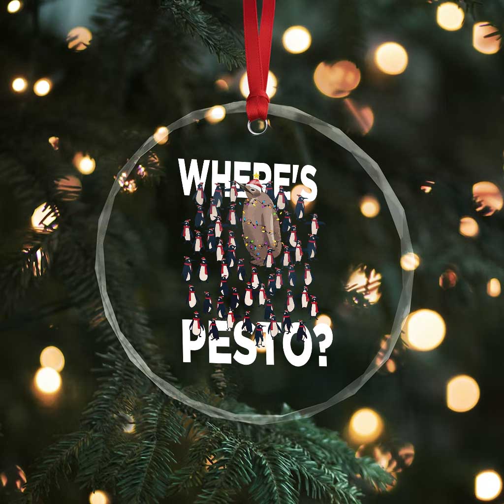 Funny Xmas Wheres Pesto Crystal Glass Ornament TS09 Print Your Wear