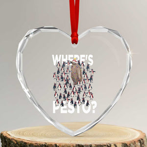 Funny Xmas Wheres Pesto Heart Crystal Glass Ornament TS09 Transparent Glass 3'' Heart Print Your Wear