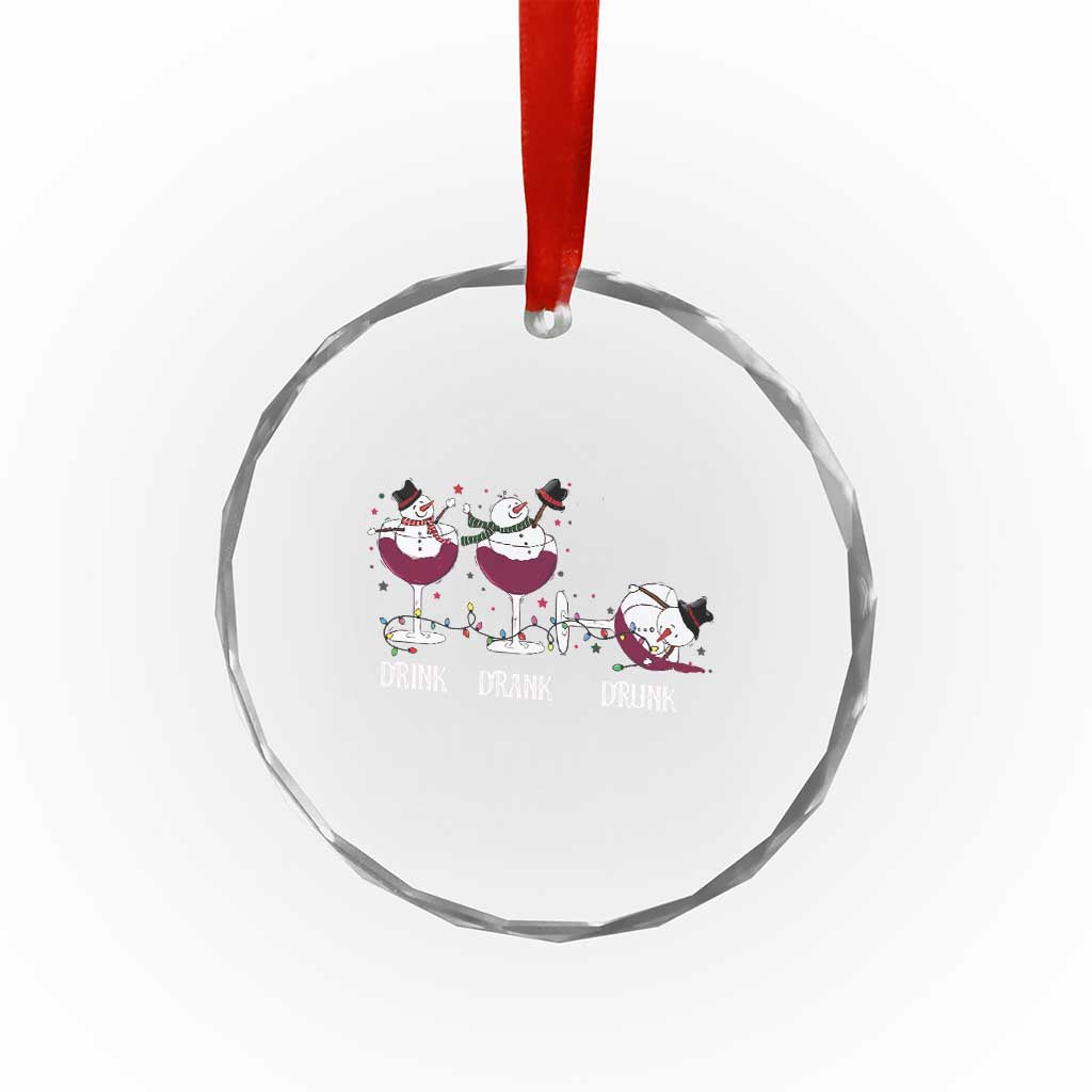 Funny Xmas Wine Crystal Glass Ornament Drink Drank Drunk Snowman Xmas TS11 Print Your Wear