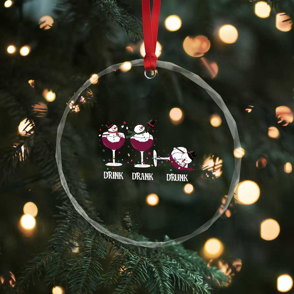Funny Xmas Wine Crystal Glass Ornament Drink Drank Drunk Snowman Xmas TS11 Print Your Wear