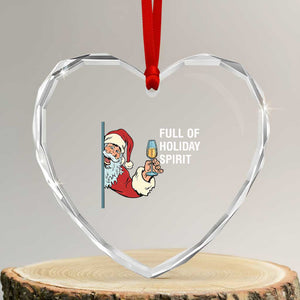 Funny Xmas Wine Heart Crystal Glass Ornament Full Of Holiday Spirit Santa TS11 Transparent Glass 3'' Heart Print Your Wear