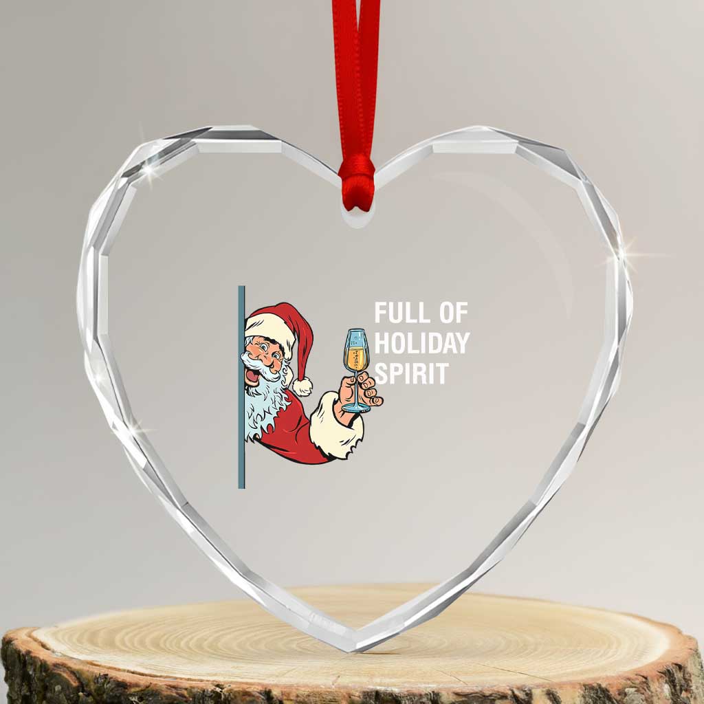 Funny Xmas Wine Heart Crystal Glass Ornament Full Of Holiday Spirit Santa TS11 Transparent Glass 3'' Heart Print Your Wear
