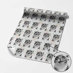 Funny Y2k Cat Meme Wrapping Paper Roll Vintage Retro Silly Cats Cats lover Gift TS10 Christmas Plaid Print Your Wear