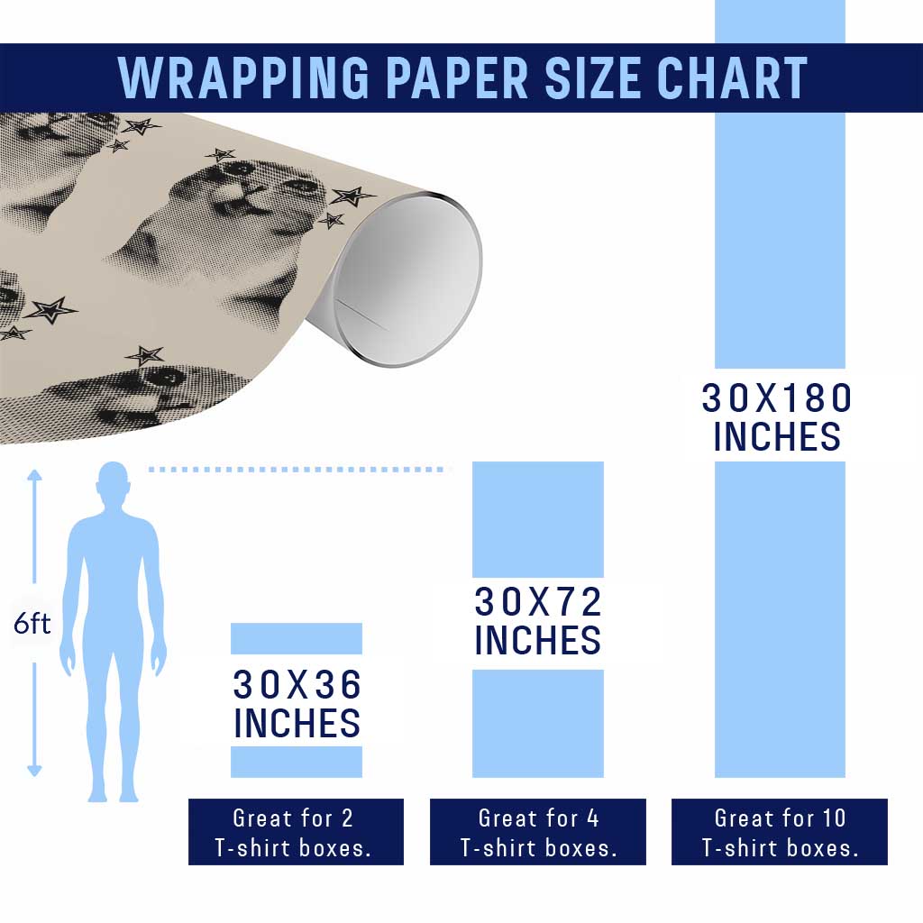 Funny Y2k Cat Meme Wrapping Paper Roll Vintage Retro Silly Cats Cats lover Gift TS10 Print Your Wear