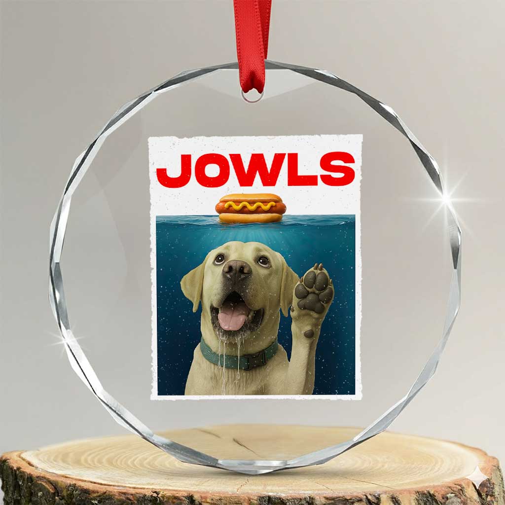 Funny Yellow Lab Jowls Crystal Glass Ornament Labrador Retriever Lover Gift TS12 Transparent Glass 3'' Circle Print Your Wear