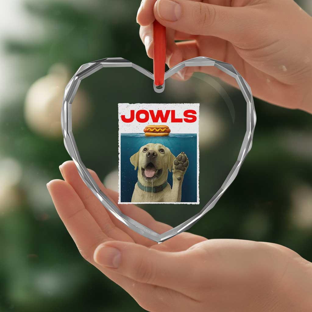 Funny Yellow Lab Jowls Heart Crystal Glass Ornament Labrador Retriever Lover Gift TS12 Print Your Wear