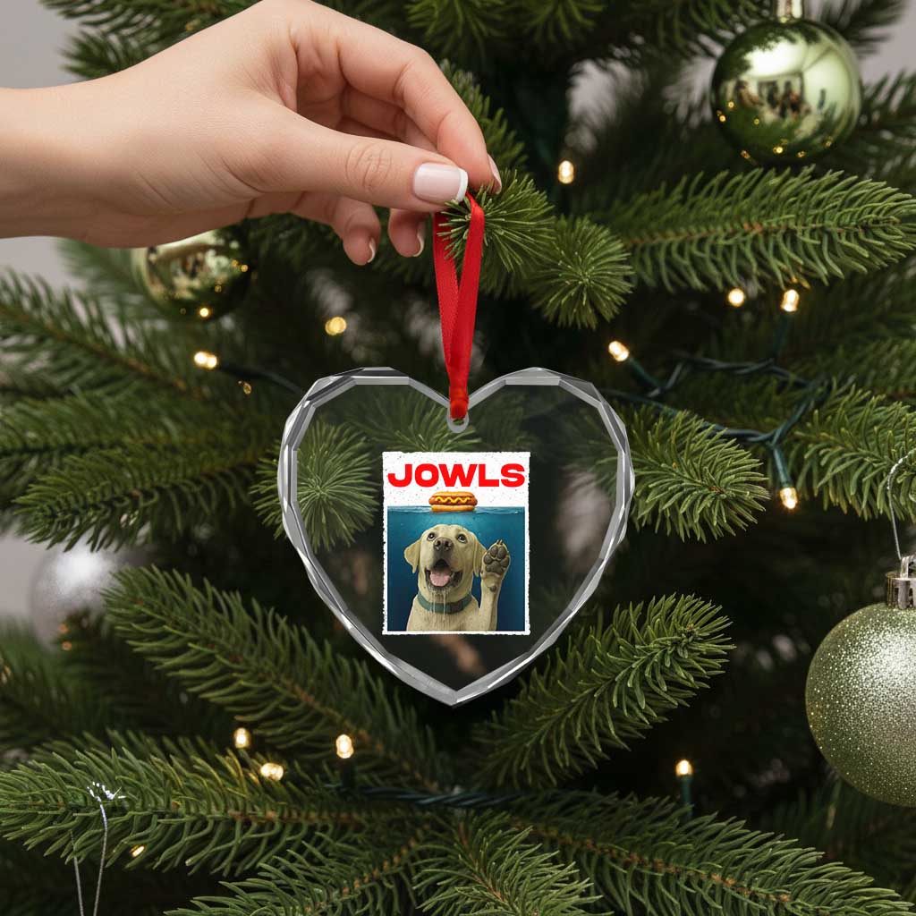 Funny Yellow Lab Jowls Heart Crystal Glass Ornament Labrador Retriever Lover Gift TS12 Print Your Wear