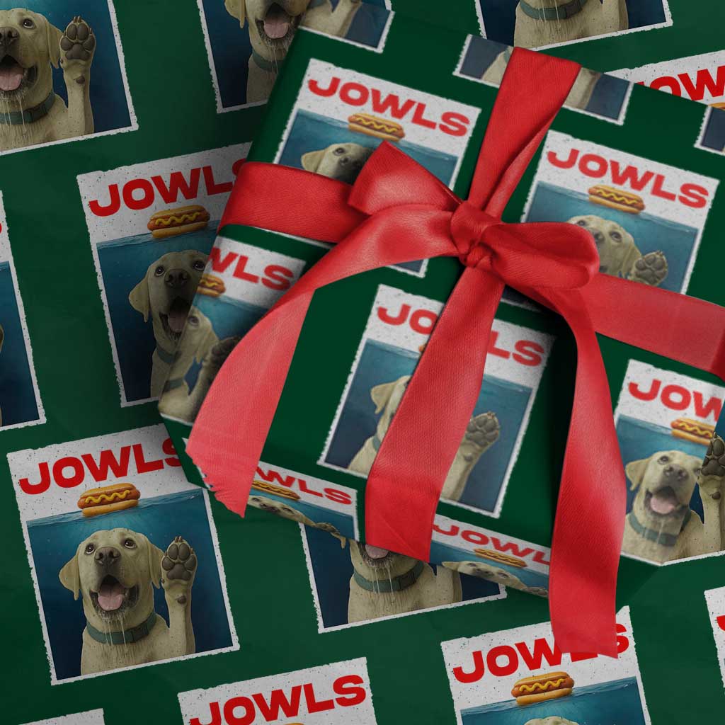 Funny Yellow Lab Jowls Wrapping Paper Roll Labrador Retriever Lover Gift TS12 Green Print Your Wear