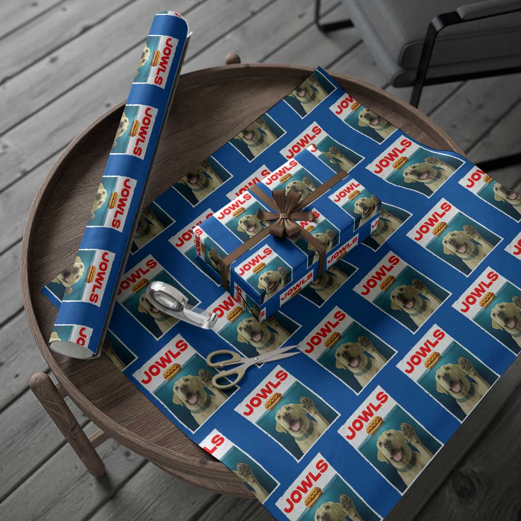 Funny Yellow Lab Jowls Wrapping Paper Roll Labrador Retriever Lover Gift TS12 Blue Print Your Wear