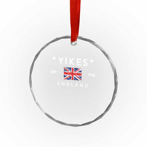 Funny Yikes England 1776 Crystal Glass Ornament 4th Of July USA Union Jack Flag - Print Your Wear