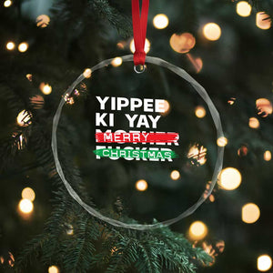 Funny Yippee Ki Yay Merry Xmas Crystal Glass Ornament Nakatomi Plaza Brushed TS11 Print Your Wear