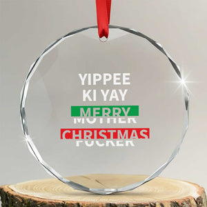 Funny Yippee Ki Yay Merry Xmas Crystal Glass Ornament Xmas Nakatomi Plaza TS11 Transparent Glass 3'' Circle Print Your Wear