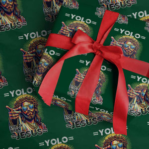 Funny Yolo Lol Jk BRB Christian Easter Wrapping Paper Roll Resurrection Jesus TS11 Green Print Your Wear