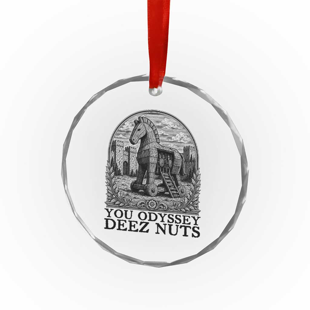 Funny You Odyssey Deez Nuts Trojan Horse Crystal Glass Ornament Ancient Greek History Gift