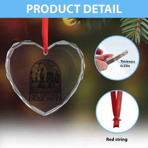 Funny You Odyssey Deez Nuts Trojan Horse Heart Crystal Glass Ornament Ancient Greek History Gift