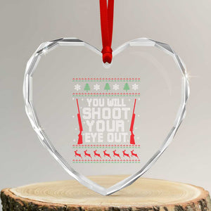 Funny You'll Shoot Your Eye Out Kid Heart Crystal Glass Ornament Christmas Movie Guns TS11 Transparent Glass 3'' Heart Print Your Wear