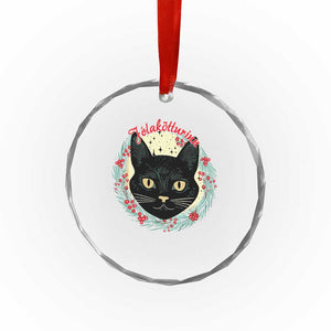 Funny Yule Cat Crystal Glass Ornament Jólakötturinn Yule Xmas Black Cat TS11 Print Your Wear