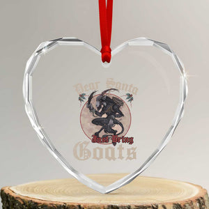 Funny Yule Xmas Heart Crystal Glass Ornament Dear Santa Just Bring Goats Krampus TS11 Transparent Glass 3'' Heart Print Your Wear