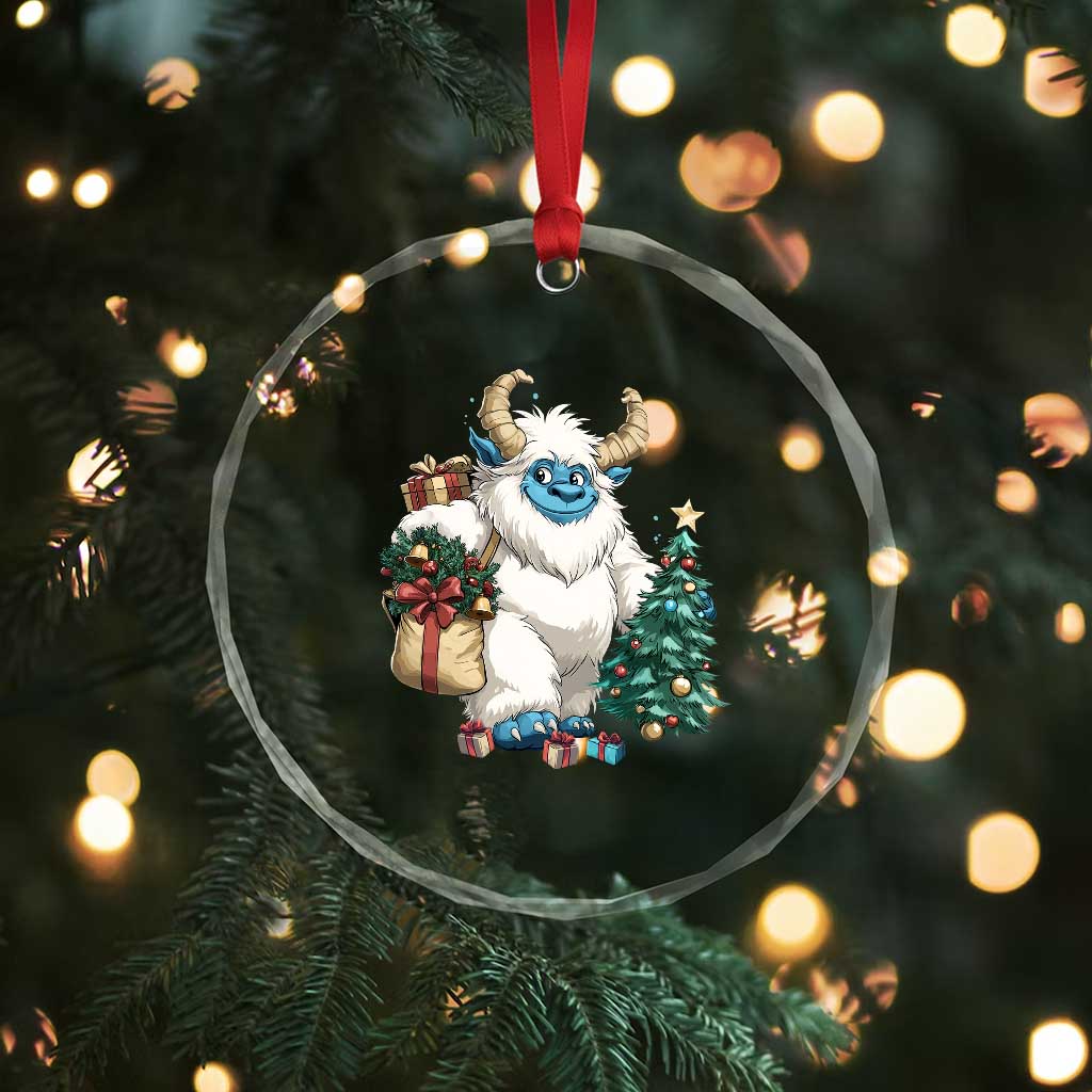 Funny Yule Yeti Crystal Glass Ornament Christmas Mythical Creature Winter Solstice TS11 Print Your Wear