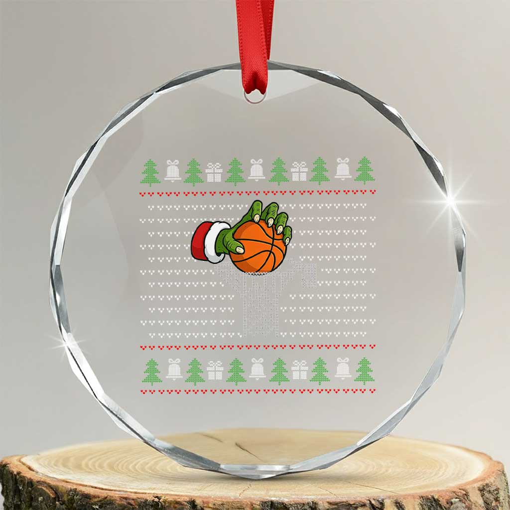 Funny Zombie Hand Basketball Xmas Gift Crystal Glass Ornament TS12 Transparent Glass 3'' Circle Print Your Wear
