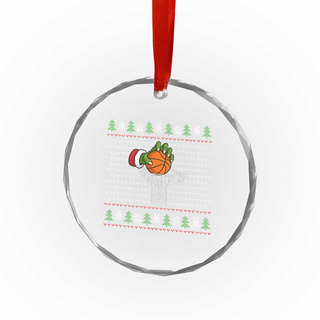 Funny Zombie Hand Basketball Xmas Gift Crystal Glass Ornament TS12 Transparent Glass 3'' Circle Print Your Wear
