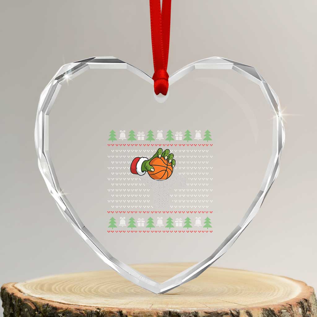 Funny Zombie Hand Basketball Xmas Gift Heart Crystal Glass Ornament TS12 Transparent Glass 3'' Heart Print Your Wear