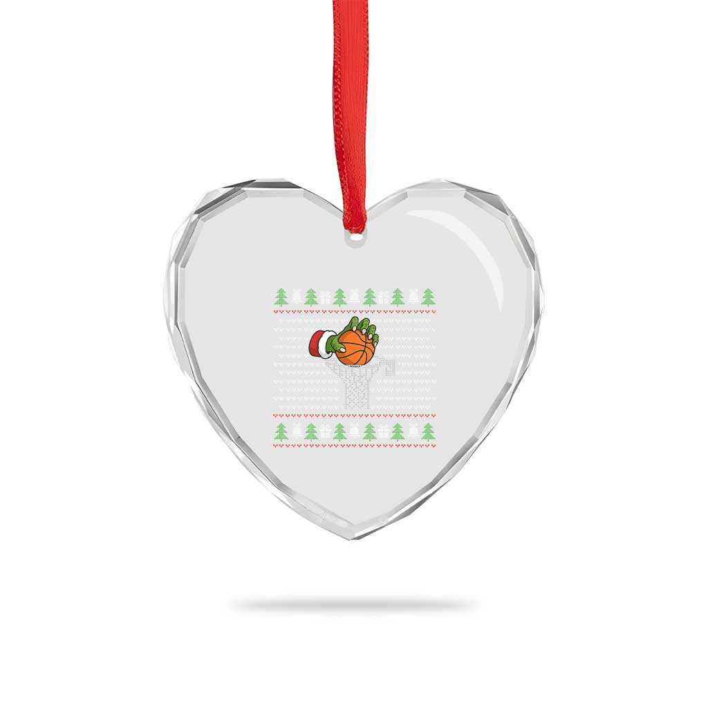 Funny Zombie Hand Basketball Xmas Gift Heart Crystal Glass Ornament TS12 Print Your Wear