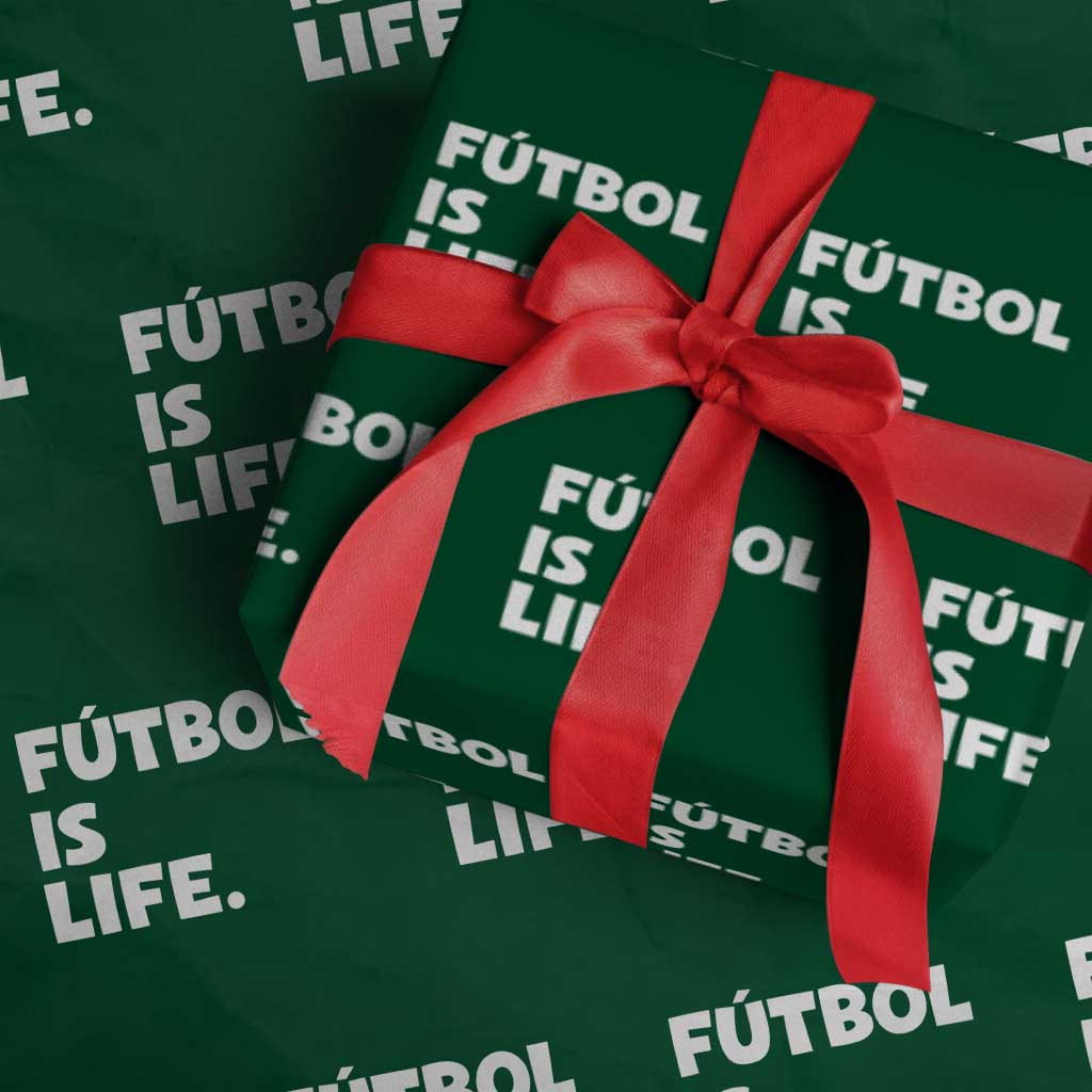 Futbol is Life Wrapping Paper Roll Funny Soccer Gift For Football Players Fans TS10 Green Print Your Wear