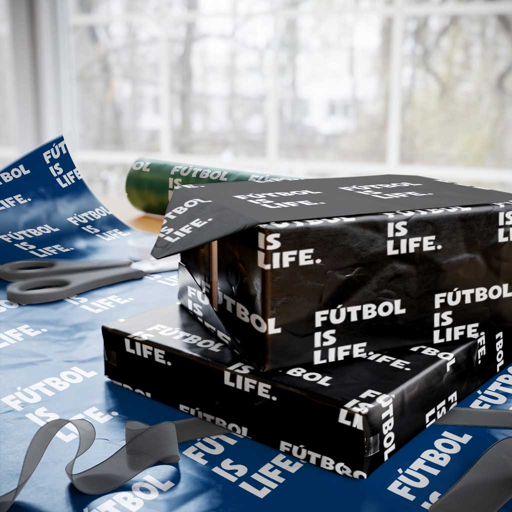 Futbol is Life Wrapping Paper Roll Funny Soccer Gift For Football Players Fans TS10 Black Print Your Wear