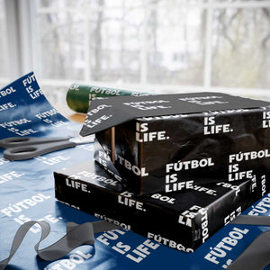 Futbol is Life Wrapping Paper Roll Funny Soccer Gift For Football Players Fans TS10 Black Print Your Wear
